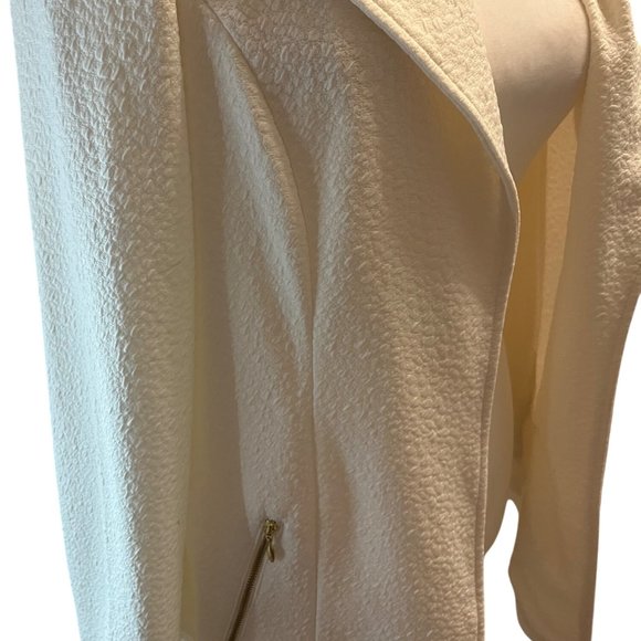 Chics Blazer Jacket Gold Zipper Cream White Size 0 - Picture 2 of 6
